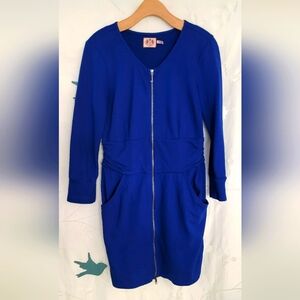 Juicy Couture Royal Blue Women's Full Zipped Mini Dress Size M